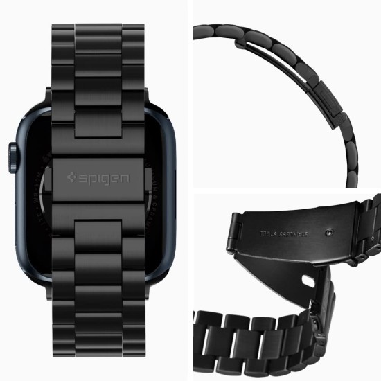Spigen Modern Fit Metal Strap for Apple Watch Ultra 2 / Apple Watch Ultra (49mm) | 8/7 (45mm) | 6/5/4 (44mm) | 3/2/1 (42mm) - Black (Watch not included) Spigen Modern Fit Metal Strap for Apple Watch Ultra 2 / Apple Watch Ultra (49mm) | 8/7 (45mm) | 6/5/4 (44mm) | 3/2/1 (42mm) - Black (Watch not included)