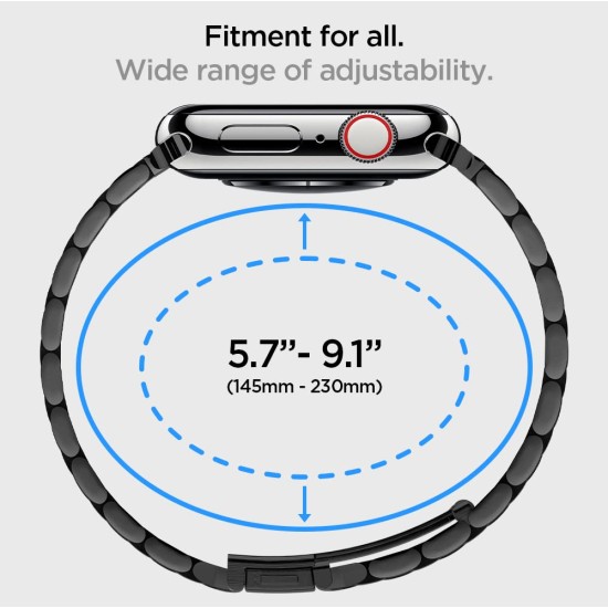 Spigen Modern Fit Metal Strap for Apple Watch Ultra 2 / Apple Watch Ultra (49mm) | 8/7 (45mm) | 6/5/4 (44mm) | 3/2/1 (42mm) - Black (Watch not included) Spigen Modern Fit Metal Strap for Apple Watch Ultra 2 / Apple Watch Ultra (49mm) | 8/7 (45mm) | 6/5/4 (44mm) | 3/2/1 (42mm) - Black (Watch not included)