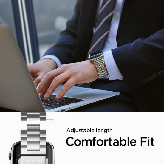 Spigen Modern Fit Metal Strap for Apple Watch Ultra (49mm) | 8/7 (45mm) | 6/5/4 (44mm) | 3/2/1 (42mm) - Sliver Spigen Modern Fit Metal Strap for Apple Watch Ultra (49mm) | 8/7 (45mm) | 6/5/4 (44mm) | 3/2/1 (42mm) - Sliver