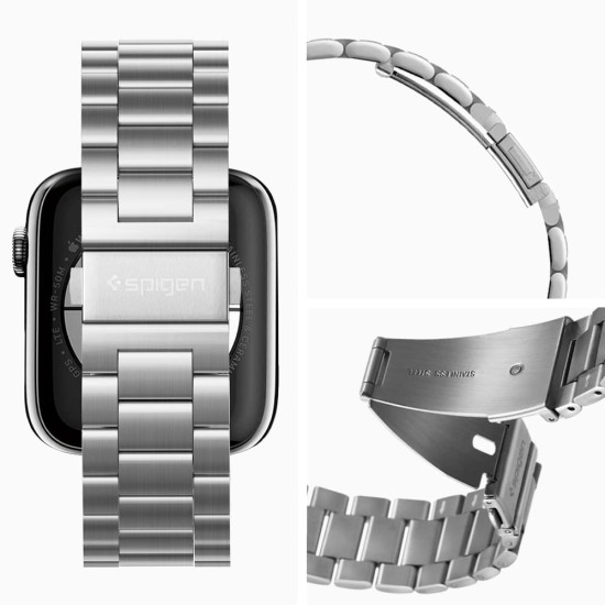 Spigen Modern Fit Metal Strap for Apple Watch Ultra (49mm) | 8/7 (45mm) | 6/5/4 (44mm) | 3/2/1 (42mm) - Sliver Spigen Modern Fit Metal Strap for Apple Watch Ultra (49mm) | 8/7 (45mm) | 6/5/4 (44mm) | 3/2/1 (42mm) - Sliver