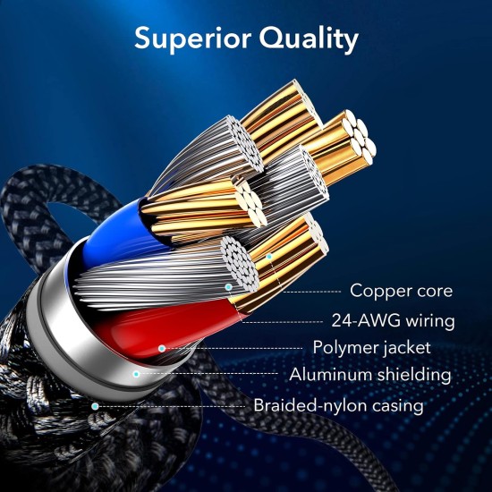 ESR USB-C to Lightning Cable, 3 ft (1 m), MFi-Certified, PD Fast Charging Cable for iPhone 14/14 Plus/14 Pro/14 Pro Max, iPhone 13/12 Series, iPhone SE 2022/11/XR/XS Max, Braided Nylon, Black ESR USB-C to Lightning Cable, 3 ft (1 m), MFi-Certified, PD Fast Charging Cable for iPhone 14/14 Plus/14 Pro/14 Pro Max, iPhone 13/12 Series, iPhone SE 2022/11/XR/XS Max, Braided Nylon, Black