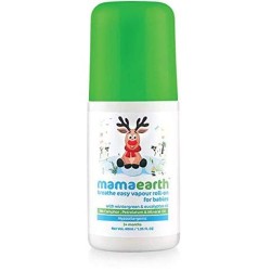 Mamaearth Natural Breathe Easy Vapour Roll-on for Cold & Nasal Congestion, with Wintergreen & Eucalyptus Oil,No Camphor & Mineral Oils, For 3+ Months age 40 ML
