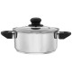 Solimo Stainless Steel Dutch Oven with Glass Lid, Induction Base (18cm, 2 liters)