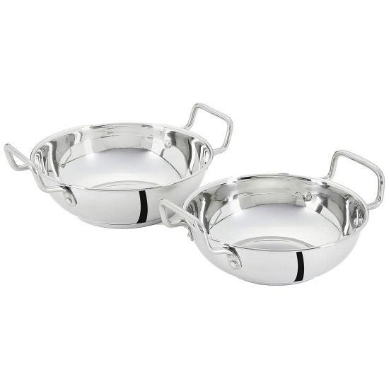 Solimo Stainless Steel Induction Bottom Kadhai Set Size 18Cm,20Cm,1.5 Liter