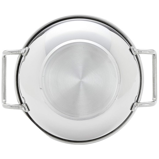 Solimo Stainless Steel Induction Bottom Kadhai Set Size 18Cm,20Cm,1.5 Liter