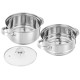 Solimo Stainless Steel Induction Bottom Steamer/Modak/Momo Maker With Glass Lid(2 Litres),Silver Solimo Stainless Steel Induction Bottom Steamer/Modak/Momo Maker With Glass Lid(2 Litres),Silver