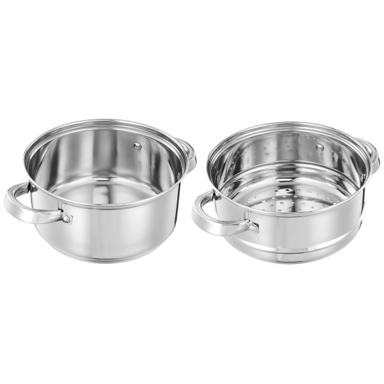 Solimo Stainless Steel Induction Bottom Steamer/Modak/Momo Maker With Glass Lid(2 Litres),Silver Solimo Stainless Steel Induction Bottom Steamer/Modak/Momo Maker With Glass Lid(2 Litres),Silver