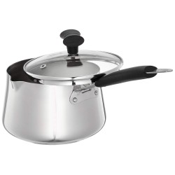 Stainless Steel T Pan with Glass Lid & Induction Base, 1.5 Litre