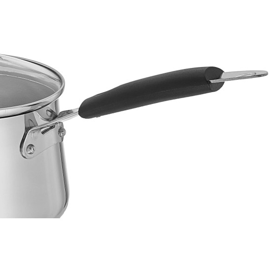 Stainless Steel T Pan with Glass Lid & Induction Base, 1.5 Litre