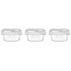 Solimo Airtight Borosilicate Glass Container Set (Transparent,3 Pieces, 350 ml)