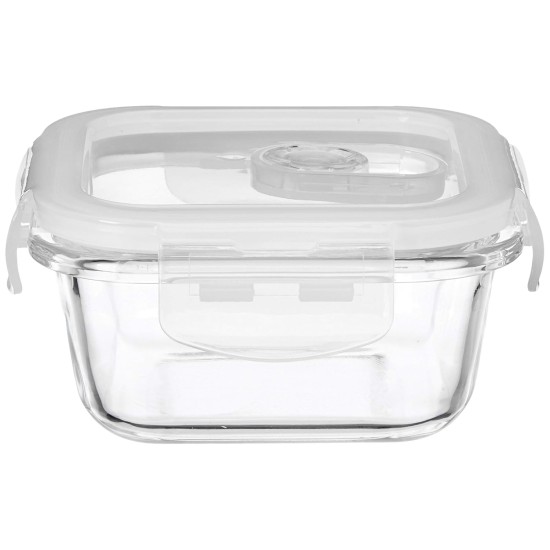 Solimo Airtight Borosilicate Glass Container Set (Transparent,3 Pieces, 350 ml)
