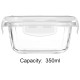 Solimo Airtight Borosilicate Glass Container Set (Transparent,3 Pieces, 350 ml)
