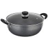 Solimo-Non Stick Kadhai With Glass Lid(26 Cm,Hammertone Finish,3 Coat,2.9 Mm Thickness)|Black,4 litres