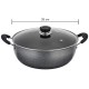 Solimo-Non Stick Kadhai With Glass Lid(26 Cm,Hammertone Finish,3 Coat,2.9 Mm Thickness)|Black,4 litres