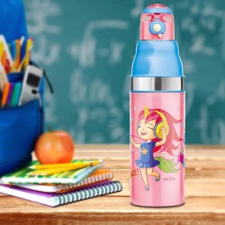 Milton Kool Stunner 600 Kids Plastic Insulated Water Bottle, 520 ml, Sipper Bottle, Leak Proof, BPA Free, Food Grade, School & Picnic Bottle, Pink