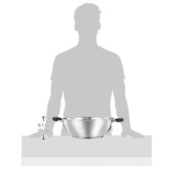 Solimo Stainless Steel Kadai | Gas and Induction Compatible | Heavy Bottom - Better Heat Retention| 25 cm Dia | 3 L Capacity | Silver