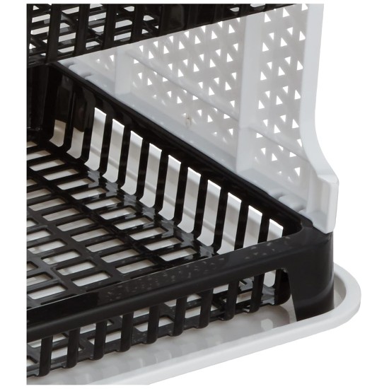 Solimo Plastic Dish Drainer, (Black , 51 cm * 33 cm * 27.2 cm)