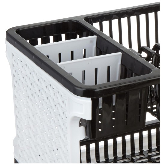 Solimo Plastic Dish Drainer, (Black , 51 cm * 33 cm * 27.2 cm)