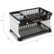 Solimo Plastic Dish Drainer, (Black , 51 cm * 33 cm * 27.2 cm)