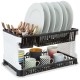 Solimo Plastic Dish Drainer, (Black , 51 cm * 33 cm * 27.2 cm)