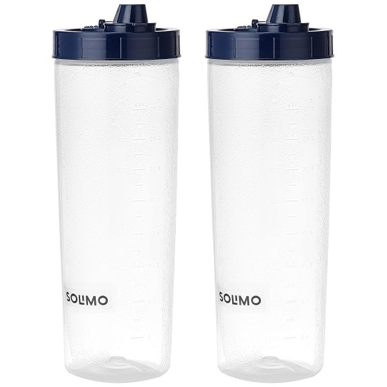 Solimo Plastic Oil Dispenser, Set Of 2 (1 L Each), Dark Blue, 1 liter