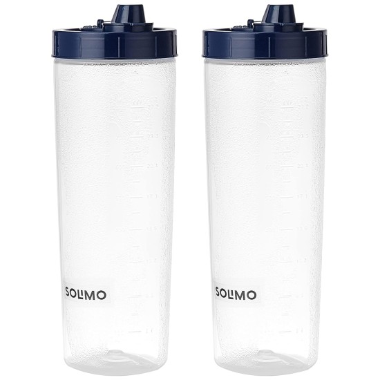 Solimo Plastic Oil Dispenser, Set Of 2 (1 L Each), Dark Blue, 1 liter
