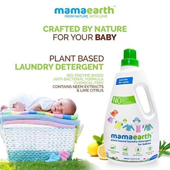 Mamaearth's Plant Based Baby Laundry Liquid Detergent, With Bio-Enzymes and Neem Extracts, 1000ml
