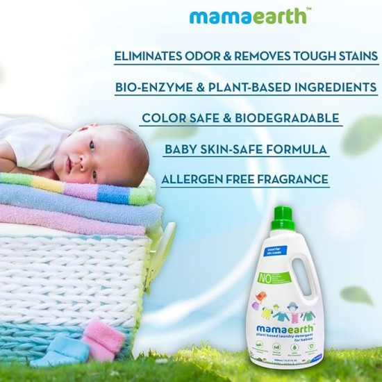 Mamaearth's Plant Based Baby Laundry Liquid Detergent, With Bio-Enzymes and Neem Extracts, 1000ml