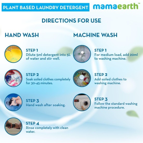 Mamaearth's Plant Based Baby Laundry Liquid Detergent, With Bio-Enzymes and Neem Extracts, 1000ml