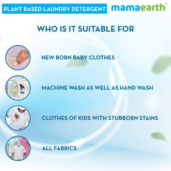 Mamaearth's Plant Based Baby Laundry Liquid Detergent, With Bio-Enzymes and Neem Extracts, 200ml