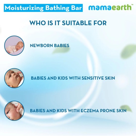 Mamaearth Moisturizing Bathing Bar For Babies - 75 g x 2 | Infused with Goat Milk, Oatmeal and Shea Butter | Gently Cleanses, Retains Moisture, Balanced at 5.5 pH Mamaearth Moisturizing Bathing Bar For Babies - 75 g x 2 | Infused with Goat Milk, Oatmeal and Shea Butter | Gently Cleanses, Retains Moisture, Balanced at 5.5 pH
