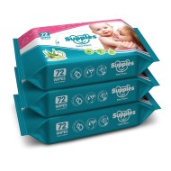 Supples Baby Wet Wipes | 216 Wipes | 72 Wipes x 3 Packs | Enriched With Aloe Vera and Vitamin E | Alcohol-Free and Paraben-Free | Pure Water-Based formulation