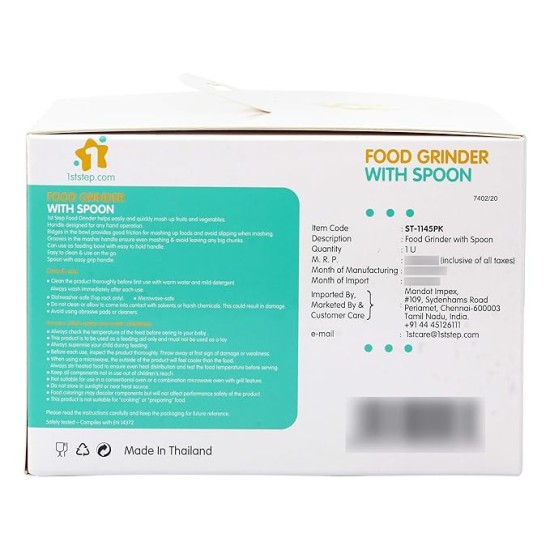 1st Step Portable Grinding Feeding Masher/Serving Bowl for Baby Food Preparation with Spoon(Pack of 1) 1st Step Portable Grinding Feeding Masher/Serving Bowl for Baby Food Preparation with Spoon(Pack of 1)