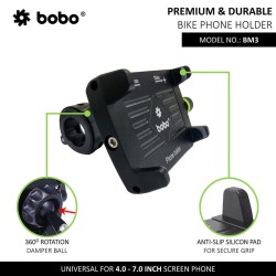 BOBO BM3 Aluminium Waterproof Bike/Motorcycle/Scooter Mobile Phone Holder Mount, Ideal for Maps and GPS Navigation (Black) BOBO BM3 Aluminium Waterproof Bike/Motorcycle/Scooter Mobile Phone Holder Mount, Ideal for Maps and GPS Navigation (Black)