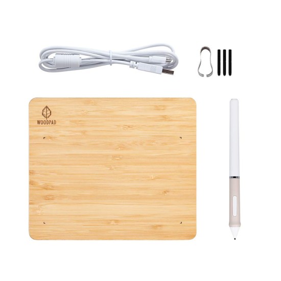 ViewSonic Viewboard Woodpad 7 Inch Drawing Tablet with 4096 Pen Pressure Levels and 60 Degrees Pen Tilt Made of Bamboo with Battery Free Pen for Graphic Design, Handwriting, and Digital Artwork, USB ViewSonic Viewboard Woodpad 7 Inch Drawing Tablet with 4096 Pen Pressure Levels and 60 Degrees Pen Tilt Made of Bamboo with Battery Free Pen for Graphic Design, Handwriting, and Digital Artwork, USB