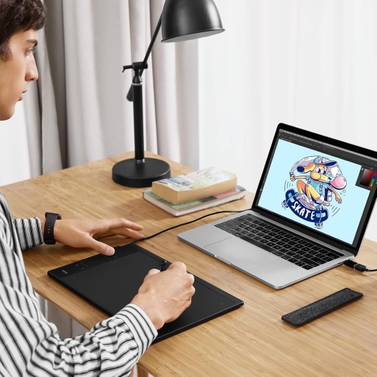 VEIKK A30 V2 Graphic Drawing Tablet, 10 * 6 Inch/25.4 x15.2 cm Pen Tablet with 8192 Levels Passive Pen, Compatible with Windows, Mac,Linux and Android