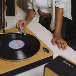 House of Marley Stir It Up Wireless Turntable: Vinyl Record Player with Wireless Bluetooth Connectivity, 2 Speed Belt, Built-in Pre-Amp, and Sustainable Materials