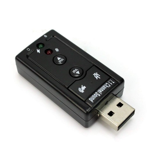 Powerpak 7.1 Channel USB External Sound Card Audio Mic Adapter for Laptop or PC - Just Plug and Play