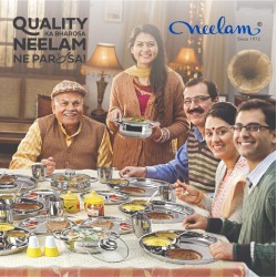 Neelam Stainless Steel 24 Gauge Classic Dinner Set, Solid 50 Pcs Set Serving 6 People, Silver, Durable, Dishwasher Safe, Ideal Gifting Dinner Set for Anniversary, Wedding, Housewarming Party.
