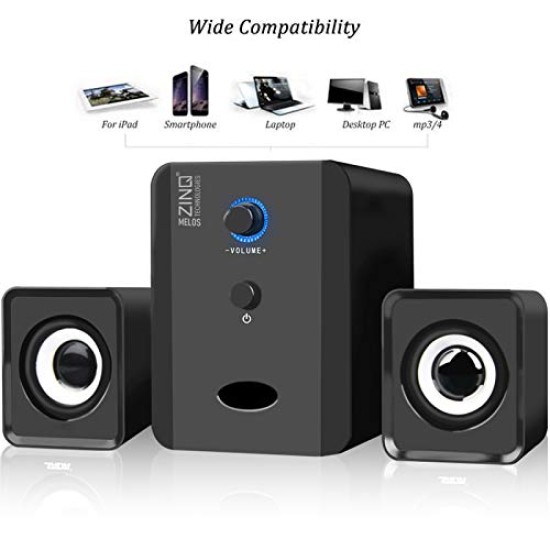 Zinq Technologies MELOS 2.1 Channel Wired Portable Multimedia Speaker (Black) Zinq Technologies MELOS 2.1 Channel Wired Portable Multimedia Speaker (Black)