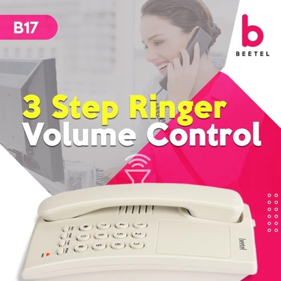 Beetel B17 Corded Landline Phone, Ringer Volume Control, LED for Ring Indication, Wall/Desk Mountable,Elegant Design,Clear Call Quality,Mute/Pause/Flash/Redial Function (Made In India)(Warm Grey)(B17) Beetel B17 Corded Landline Phone, Ringer Volume Control, LED for Ring Indication, Wall/Desk Mountable,Elegant Design,Clear Call Quality,Mute/Pause/Flash/Redial Function (Made In India)(Warm Grey)(B17)