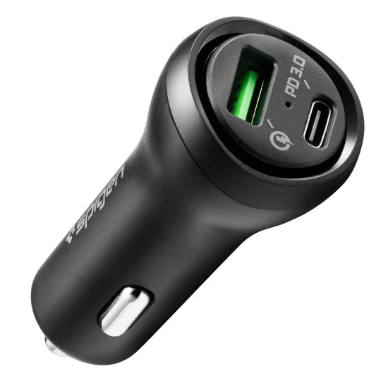 Spigen USB C Car Charger,45W Dual Port Car Charger Fast Charge(PD Charging 27W+Quick Charge 18W)Type C Car Adapter for iPhone 13 Pro Max 13 Mini 12 11 iPad Galaxy S21 Ultra S20 FE Note 20 Plus,Black Spigen USB C Car Charger,45W Dual Port Car Charger Fast Charge(PD Charging 27W+Quick Charge 18W)Type C Car Adapter for iPhone 13 Pro Max 13 Mini 12 11 iPad Galaxy S21 Ultra S20 FE Note 20 Plus,Black