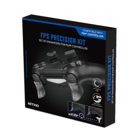 NiTHO FPS Gaming Kit for PS4 Controller, Customizing Enhancers Kit with 3 Sizes of Thumb Grip Caps, Ergonomic Triggers and Stickers, Analog Mini-Stick Precision Rings, Accessories for PS4 - Black NiTHO FPS Gaming Kit for PS4 Controller, Customizing Enhancers Kit with 3 Sizes of Thumb Grip Caps, Ergonomic Triggers and Stickers, Analog Mini-Stick Precision Rings, Accessories for PS4 - Black