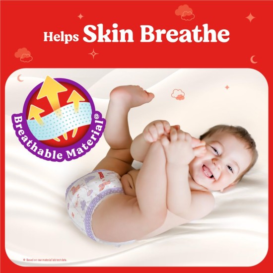 Huggies Dry Tape | Adjustable Tape Style Diapers, Small (S) Size (4-8 Kgs), Pack of 34 | Up To 2X Faster Absorption, Up To 12 Hours Overnight Absorption unisex