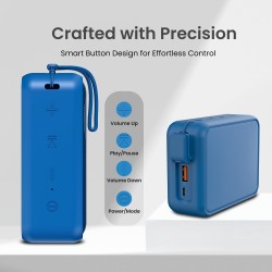 Portronics Dynamo 8W Portable Stereo Speaker with TWS, Upto 10 Hours Playback, USB Music, FM Radio & Clear Bass Sound, Inbuilt Mic, Bluetooth 5.3v, Water Resistant (Blue) Portronics Dynamo 8W Portable Stereo Speaker with TWS, Upto 10 Hours Playback, USB Music, FM Radio & Clear Bass Sound, Inbuilt Mic, Bluetooth 5.3v, Water Resistant (Blue)