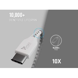 Syska CCCP10 1.5m Type-C Cable 2.4A Fast Charging (Grey White) Syska CCCP10 1.5m Type-C Cable 2.4A Fast Charging (Grey White)