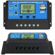 ELEPHANTBOAT ® 10A 12V 24V ABS Solar Panel Charger Controller Battery Dual USB LCD Display Regulator (Blue)