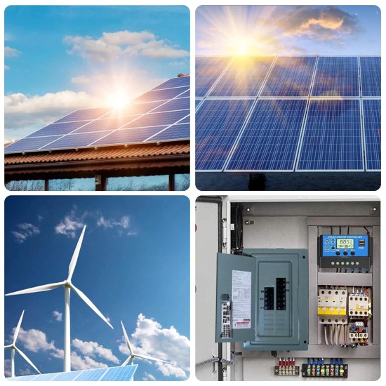 ELEPHANTBOAT ® 10A 12V 24V ABS Solar Panel Charger Controller Battery Dual USB LCD Display Regulator (Blue)