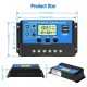 ELEPHANTBOAT ® 10A 12V 24V ABS Solar Panel Charger Controller Battery Dual USB LCD Display Regulator (Blue)