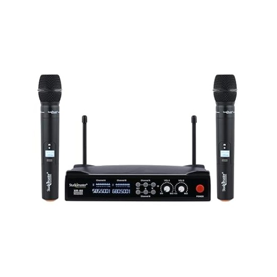 Studiomaster XR 80HH Dual Hand UHF Wireless Microphone, Black
